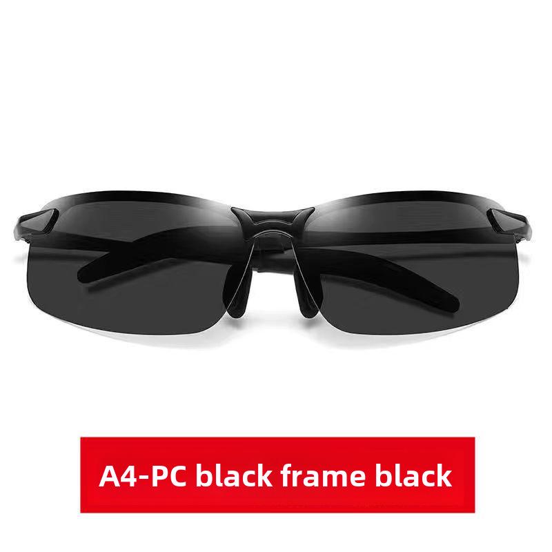 Мужские поляризованные солнцезащитные очки в полуоправе — защита от УФ-излучения и бликов для рыбалки и вождения