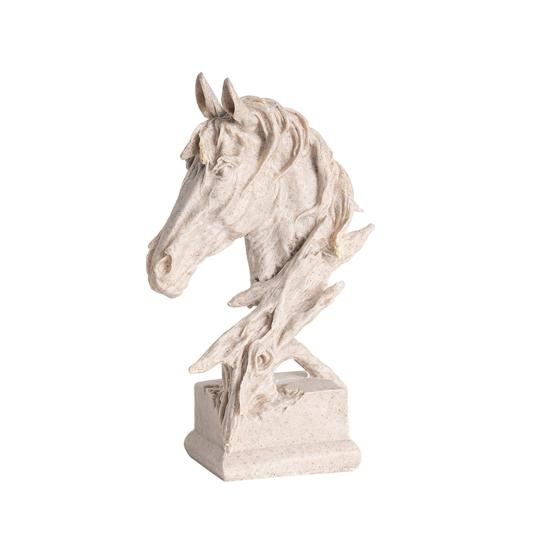 Vintage Style Horse Head Statue Collectible Resin Figurine Rustic Animal Bust Sculpture for Home Office Desk Decor