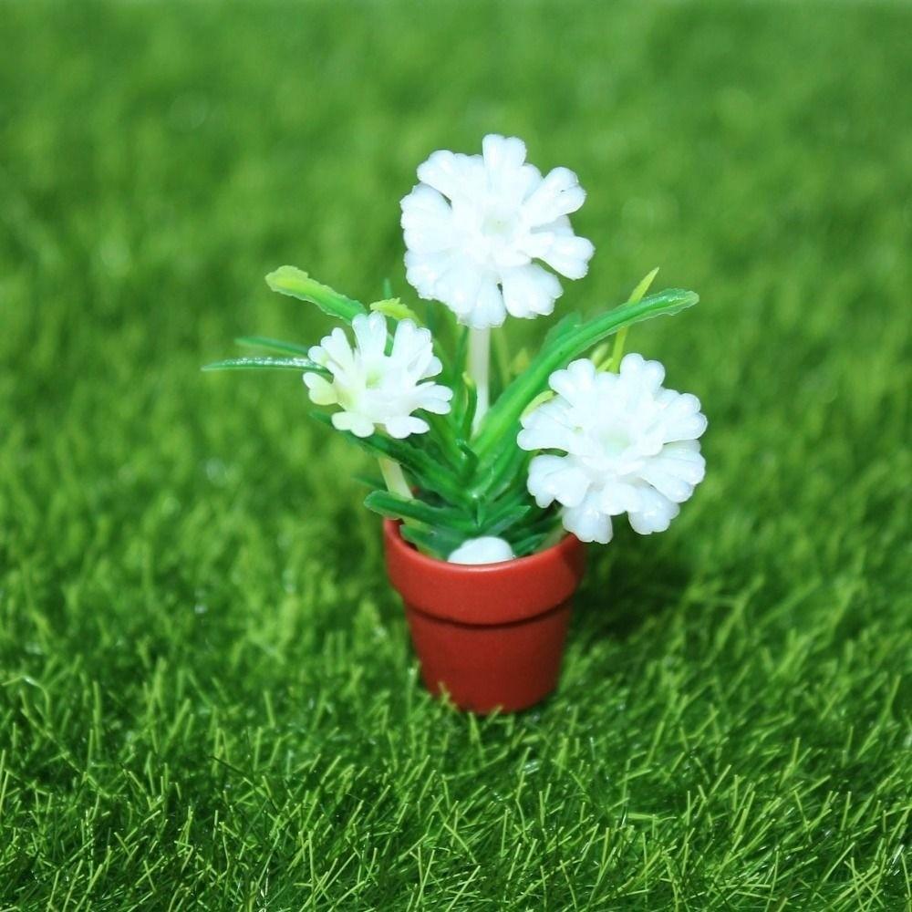 3pcs 1:12 Dollhouse Miniature Green Plant Mini Garden Home Model Doll House Accessories