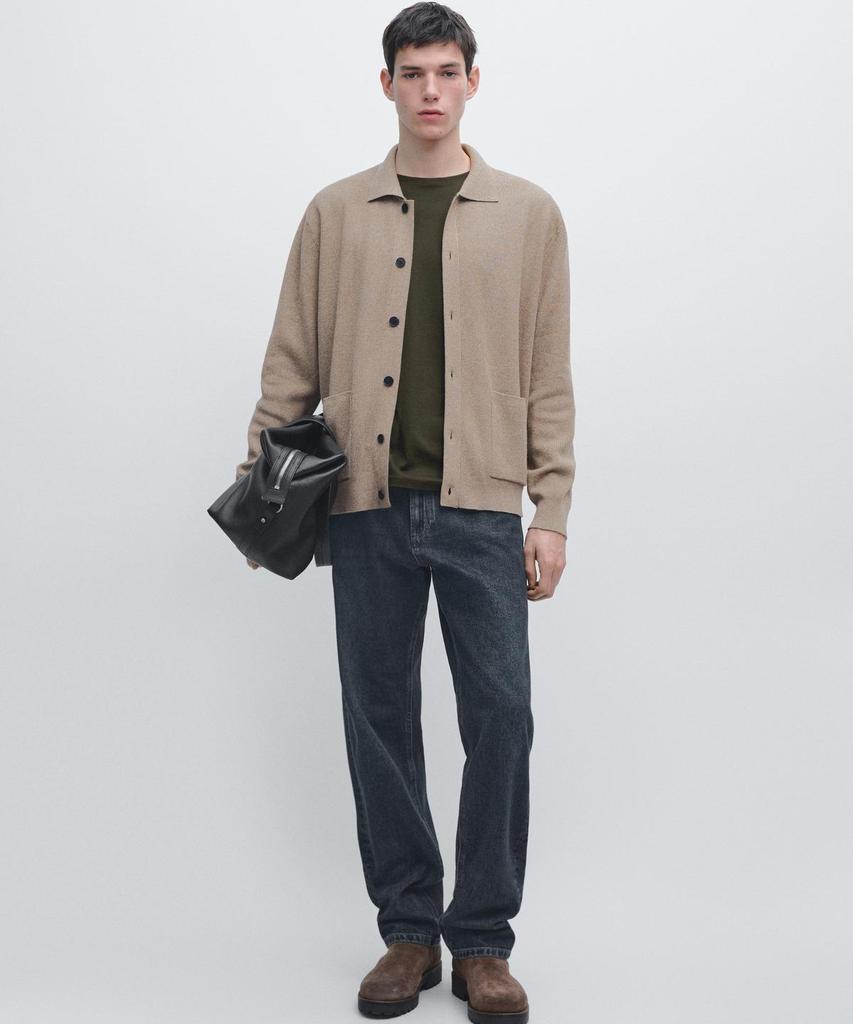 Хлопковый вязаный кардиган Massimo Dutti