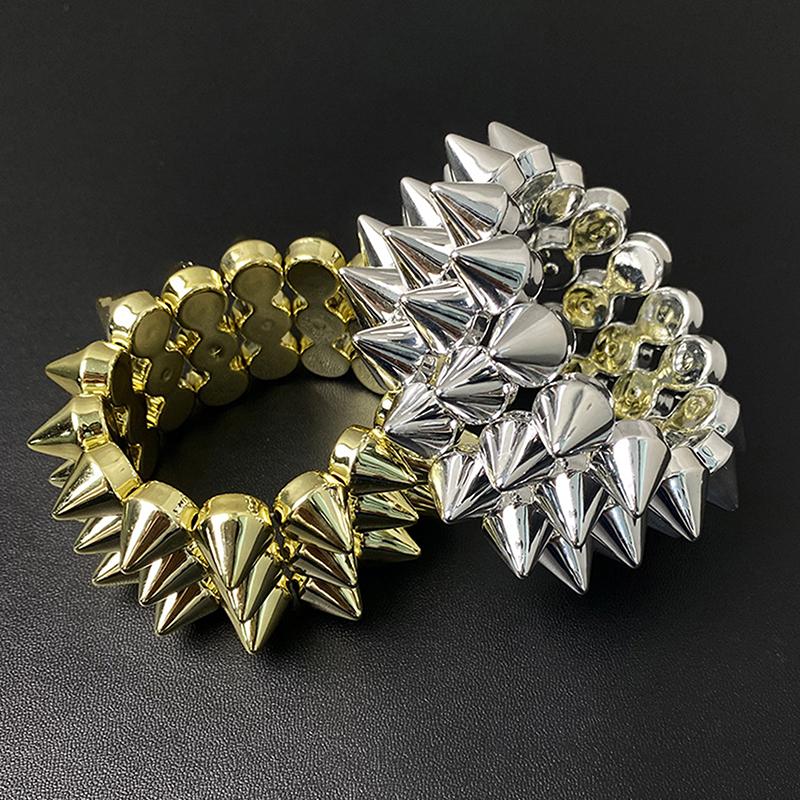 Украшения Y2K Трехслойный браслет с шипами-пусетами Панк Гранж Крутые Модные Браслеты Для Женщин Готические Аксессуары