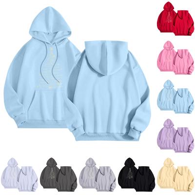 Женская повседневная толстовка с капюшоном и круглым вырезом, длинными рукавами и принтом