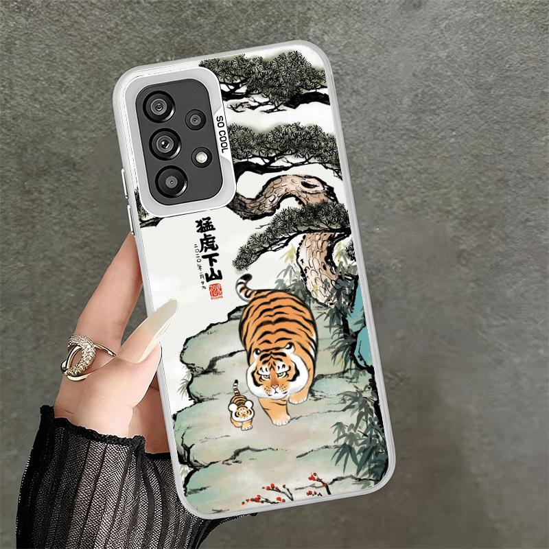 Cartoon Fat Tiger Funny Shockproof Phone Case for Samsung A17 A16 A15 A14 A37 A57 A36 A56 A26 A35 A55 A25 A34 A54 A24 A13 A23 A3