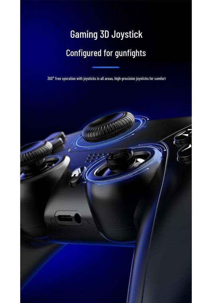 Bluetooth Six-Axis PS4 Controller with Touchpad, Audio Interface, and Motion Sensing for Android, iOS, Computer, and Steam.