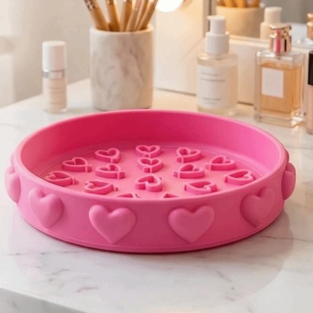 Heart Pattern Makeup Brush Cleaner Bowl Portable Brush Cleaning Tool Beauty Tools