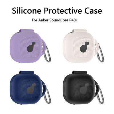 Ударопрочный чехол для наушников Anker Soundcore P40i, чехол для зарядки наушников, силиконовый чехол с карабином, защитный чехол для кожи