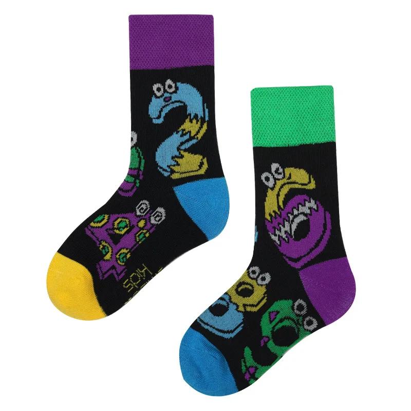 AB Новые детские носки в стиле родитель-ребенок для мальчиков и девочек, красочные, милые, мультяшные, модные, спортивные, детские, средней длины, хлопковые