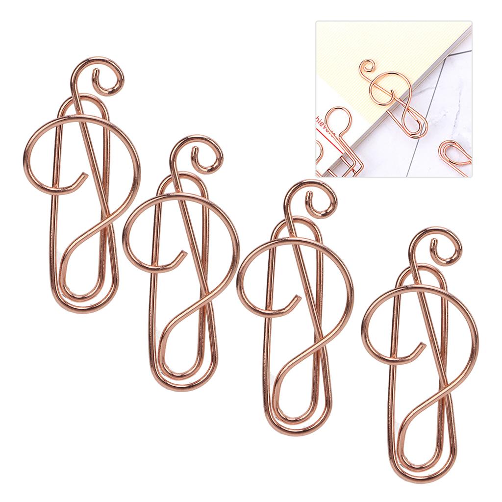 20 шт. Формованные скрепки для бумаги, золотые музыкальные знаки, эффективная фиксация, железный материал, офисные зажимы для