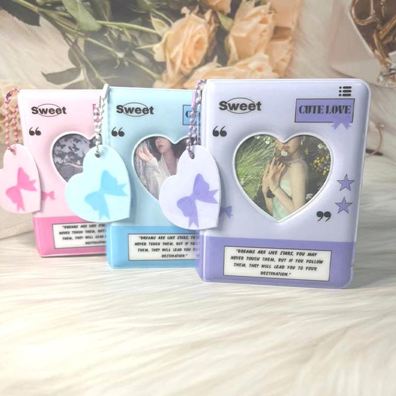 Letter Print 3 Inch Kpop Binder Round Hollow Photocard Holder Show Up Now Ins Photo Album Idol Cards Collect Book 40 Pocket