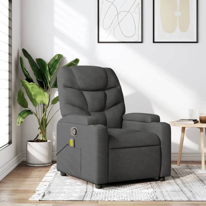 VidaXL Reclining Massage Armchair, Relaxation Chair with Cup Holders, Seat with Backrest and Armrests Living Room, 372454