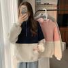 Real Lamb Wool Turtleneck Half Zipper Sweater Women's Autumn and Winter Fleece Thickened Loose Coat