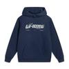 Li Ning Sports Lifestyle Series Casual Simple Hooded Pullover Letter Fashion Loose Versatile Sweatshirt Unisex Sweatshirt Deep-Iris-Blue AWDVC67-7