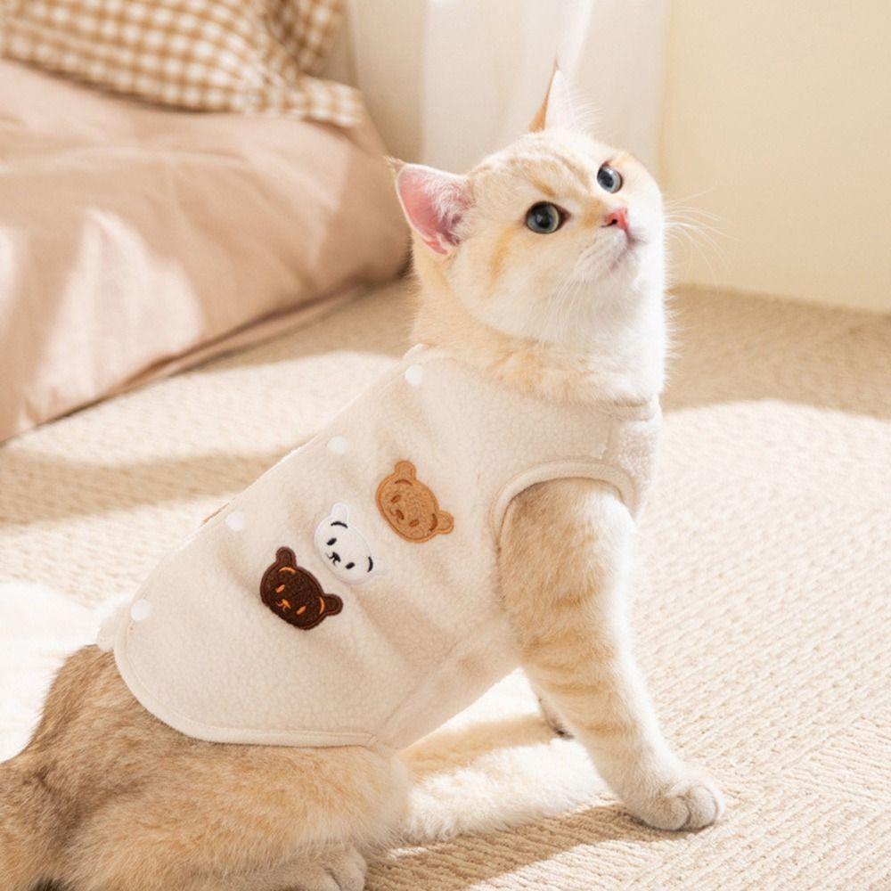 Plush Pet Coat Cartoon Bear Winter Dog Jacket Fashion Dog Costume  For Small Medium Dog