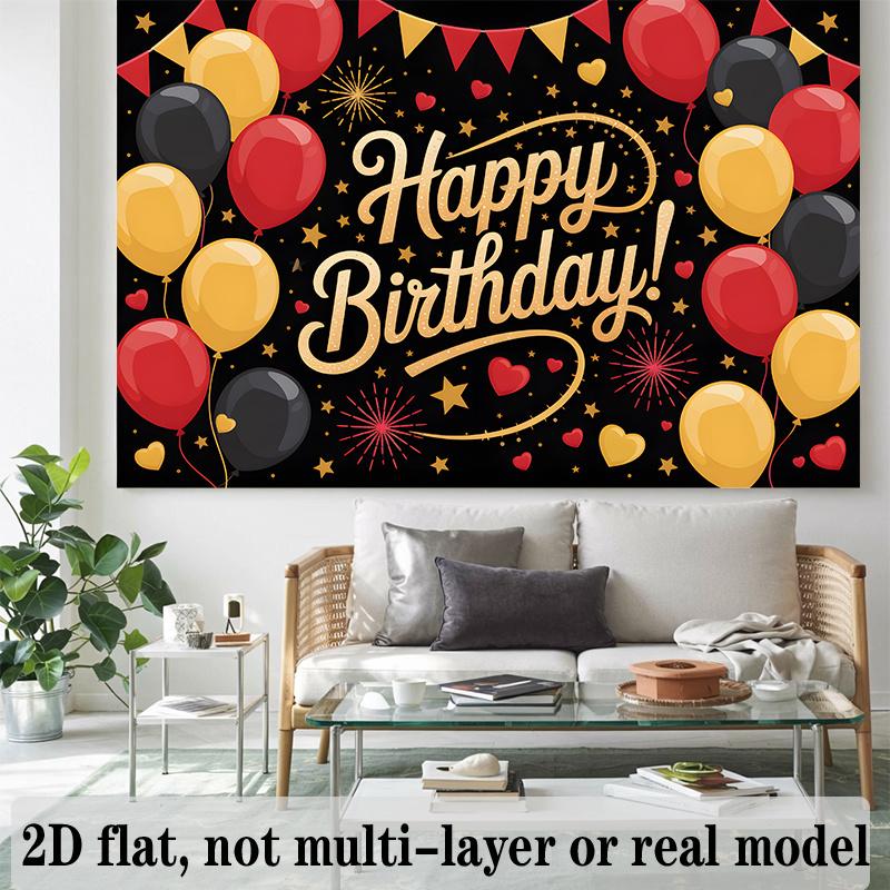 Party Backdrop Balloon Flat Golden Hanging Photo Booth Decor Birthday Party Decor
