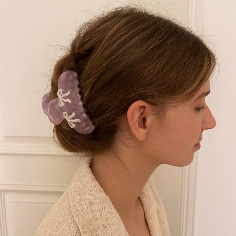 Barrette Bow Hair Claw Ballet Acetic Acid Shark Clip Sweet Zircon Hairpin  Travel