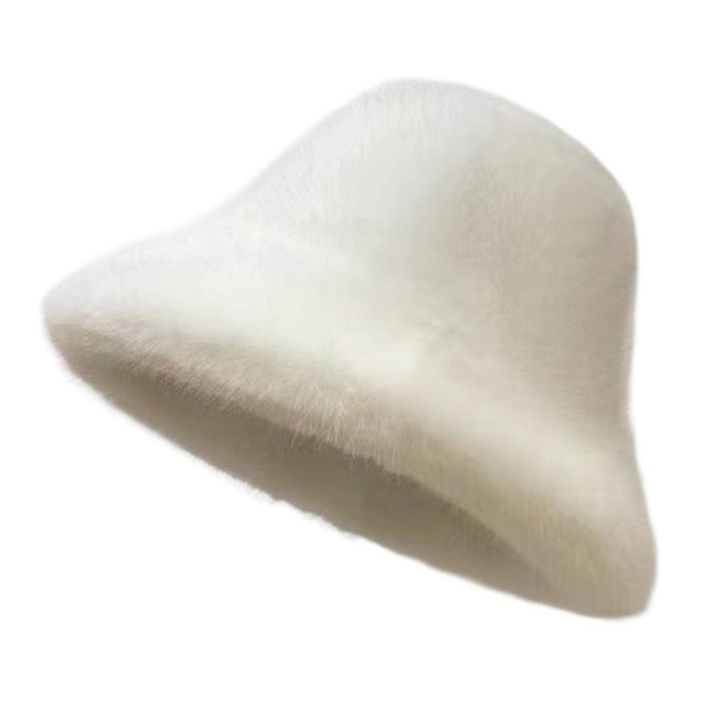 Furry Winter Furry Hat Oversize Plush Hat Cute Fisherman's Hat Winter