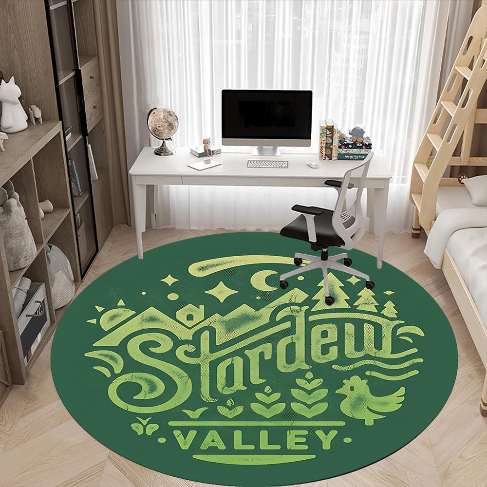 Stardew Valley Office Round Area Rug, Indoor Mat Suitable For Office,Bedroom Living Room Home Decor, Room Deco a0908153