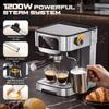 Кофемашина эспрессо 20 бар, профессиональная с капучинатором, светодиодный сенсорный экран, резервуар 61 унция, компактная домашняя кофеварка для латте и капучино