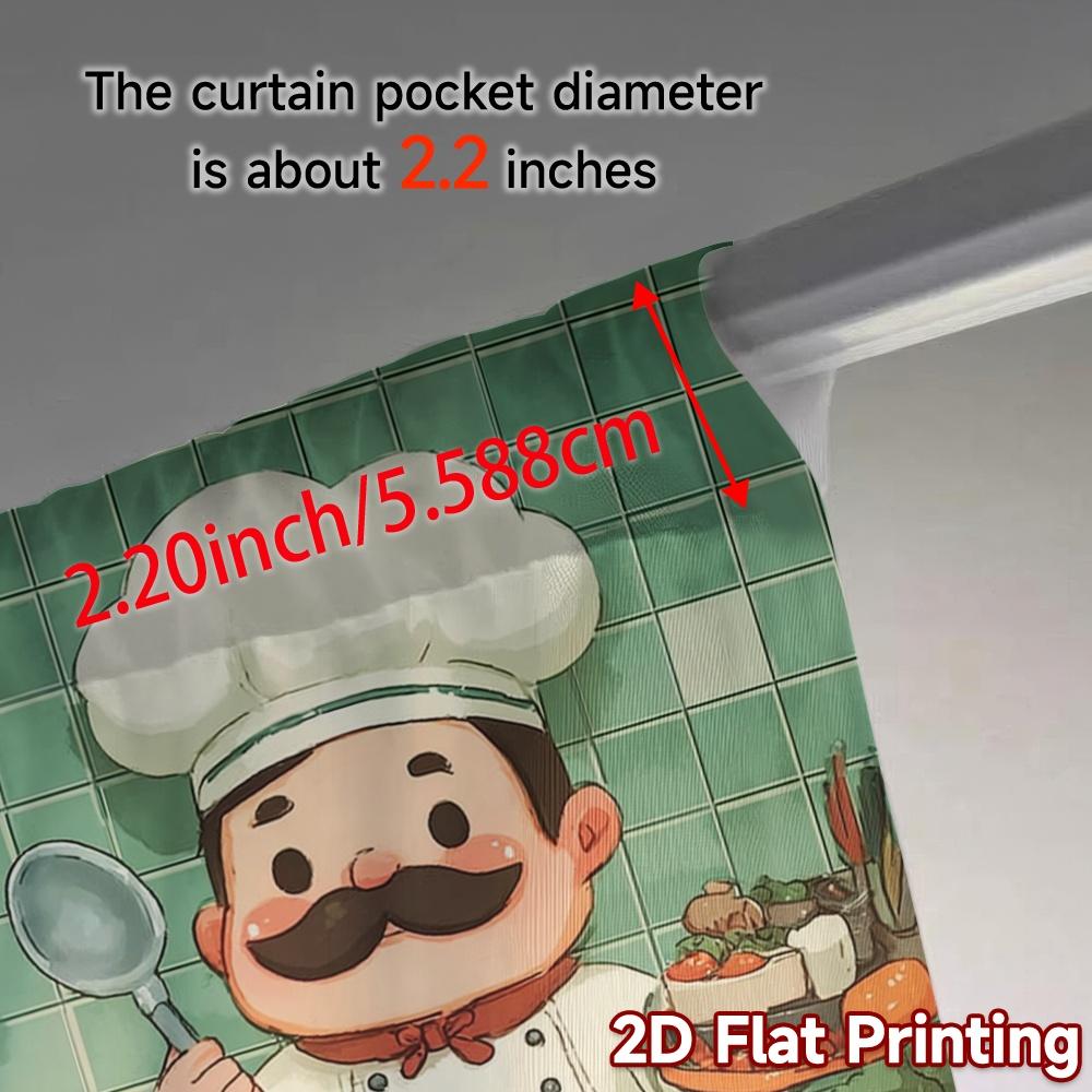 2 шторы с 2D плоской печатью (Без Рода) Минималистичные Популярные Шторы для Кухни Шеф-повара Прочные Шторы из 100% Полиэстера