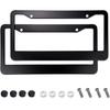 License Plate Frames - License Plate Covers With Carbon Fiber Vavle Caps, 2 Packs Universal Carbon Fiber Pattern Frame For Front And Rear Car Tags.