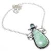 Amazonite, Blue Topaz Handmade 925 Sterling Silver Necklace 18" M6y02