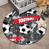 Soccer Ball Round Area Rug – Football Game Theme Carpet – Non-Slip Floor Mat for Living Room or Kids' Room, Washable Home Decor