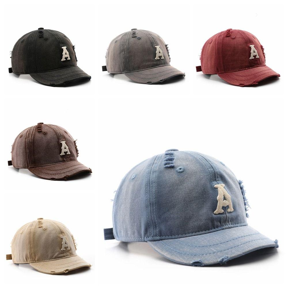 Embroidered Embroidery Letter Baseball Hat Retro Sun Hat Fashion Men Baseball Cap  Outdoor