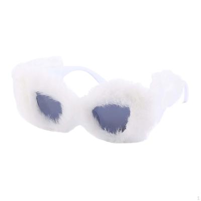 Солнцезащитные очки Fuzzy Cat Eye, модные, удобные, ретро, солнцезащитные очки для девочек, карнавал