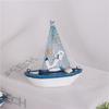 Wooden Crafts DIY Micro Landscape Sailing Miniature Figurines Sailboat Ornaments Sailing Model