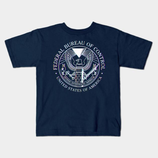 Boys Girls Soft Cotton Graphic Tees Federal Bureau Of Control - Vintage Vhs Emblem T-shirt Breathable Daily School Wear Kids T-Shirts