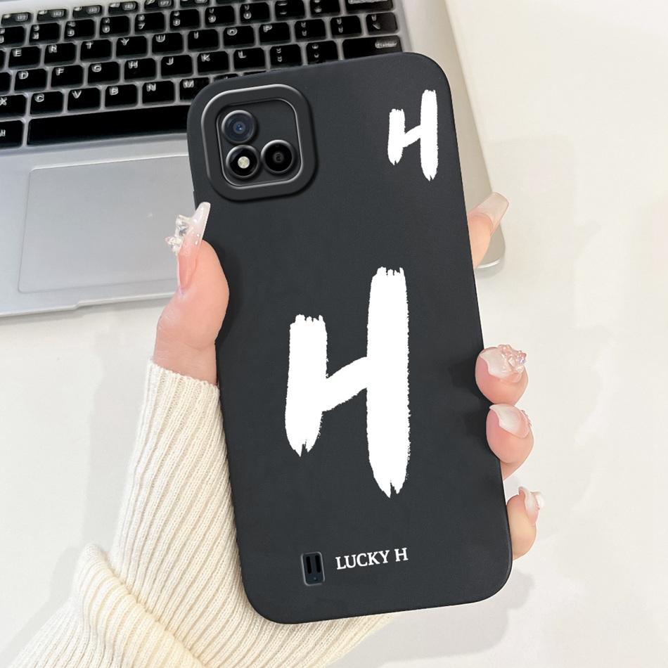 Для Realme C11 (2021) Счастливый чехол для телефона с первой буквой для Realme C11 2021 2020 RMX3231 RMX2185 Мягкий силиконовый противоударный чехол