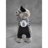 Lightweight Breathable Pet Burglar‑Style Cosplay Costume Set, For Small Medium Breed Dog Cat, Soft Striped Knit Jumpsuit Outfit With Matching Cap