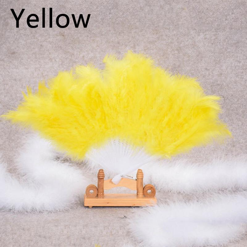 1PC Dance Props Classical Women Showgirl Home Decorative Fluffy Feather Fans Folding Fans Hand Fan Wedding Party