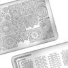 Прочная металлическая пластина для стемпинга ногтей с различными узорами для нейл-арта - 12 x 4 см