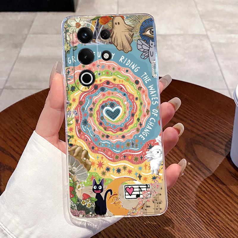 For Itel S25 Ultra (S686LN) Case ITEL S25 (S685LN) Cases Clear Silicone Coque Soft TPU Back Cover Cute Rabbit Cat Phone Case