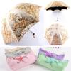Sun Umbrella Female UV Protection Lace Embroidery Umbrella Tri-fold Embroidery Sunshade Vinyl Princess Sunshine Rain