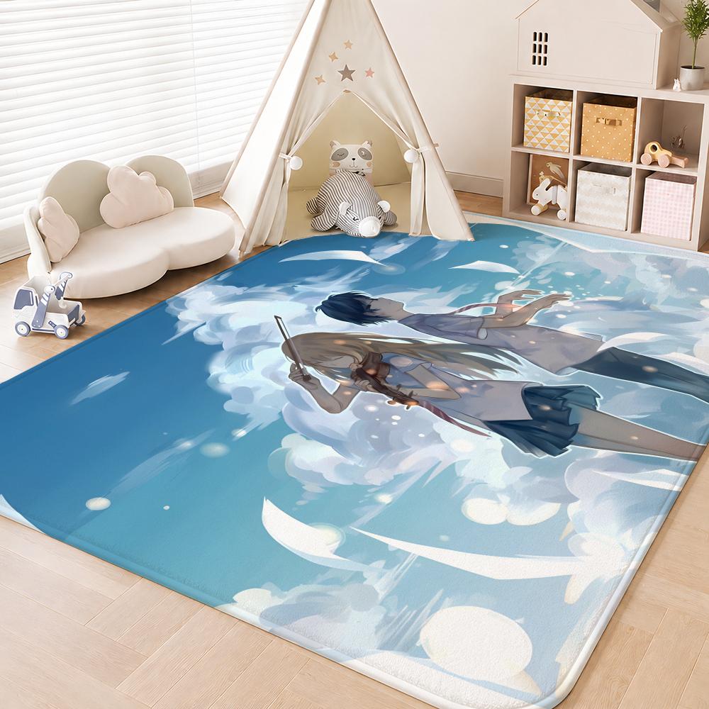 Your Lie in April Floor Mat Floor Mat Soft Flannel Non-Slip Door Rug for Living Room