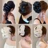 Sweet Mesh Tulle Big Bow Hair Claw Clips for Women Solid Colours Elegant Bowknot Ponytail Clip New Headdress Accessories