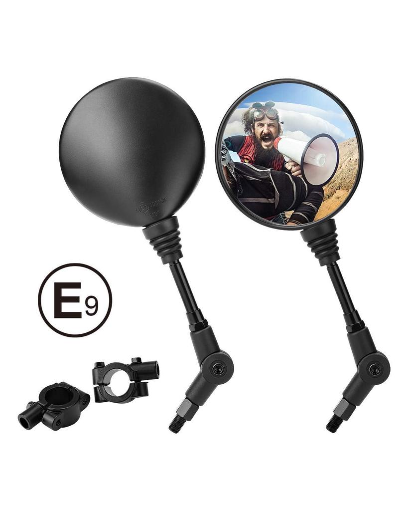 KEMIMOTO Off-Road Mirror, Bike Mirror, Folding Mirror, Folding 0.4 Inch (10 Mm), 0.3 Inch