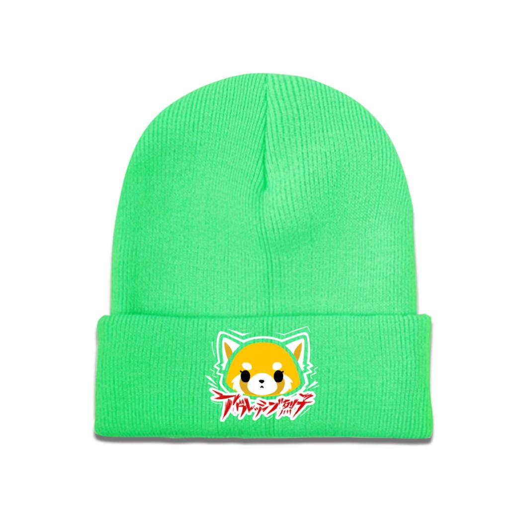 Aggretsuko Knitted Hat Beanie Autumn Winter Hats Warm Color Retsuko Anime Panda Death Metal Cap Unisex Women Gift