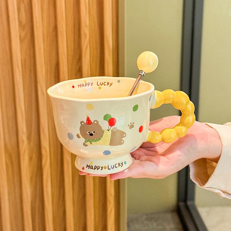 Подарок на день рождения высокой ценности, милая керамическая кружка с кошкой в горошек, практичный сувенирный подарочный набор для девочек и подруг