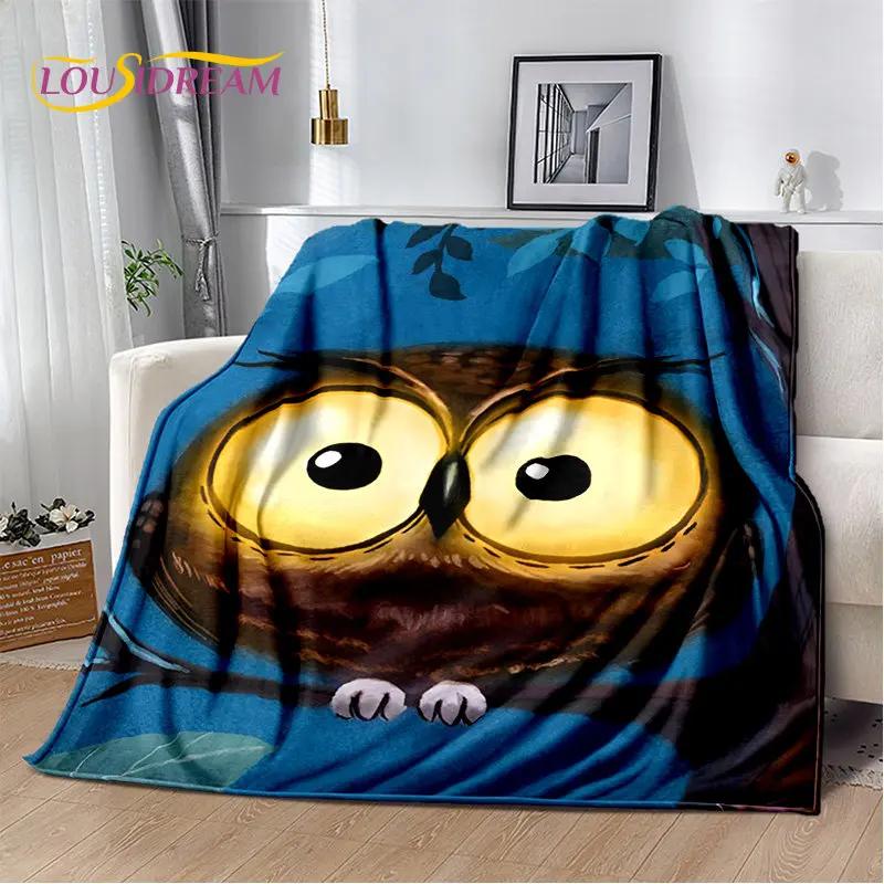 Мягкое плюшевое одеяло с милой совой 3D мультфильмом, фланелевое одеяло для гостиной, спальни, кровати, дивана, чехол для пикника, Bettdecke Kid