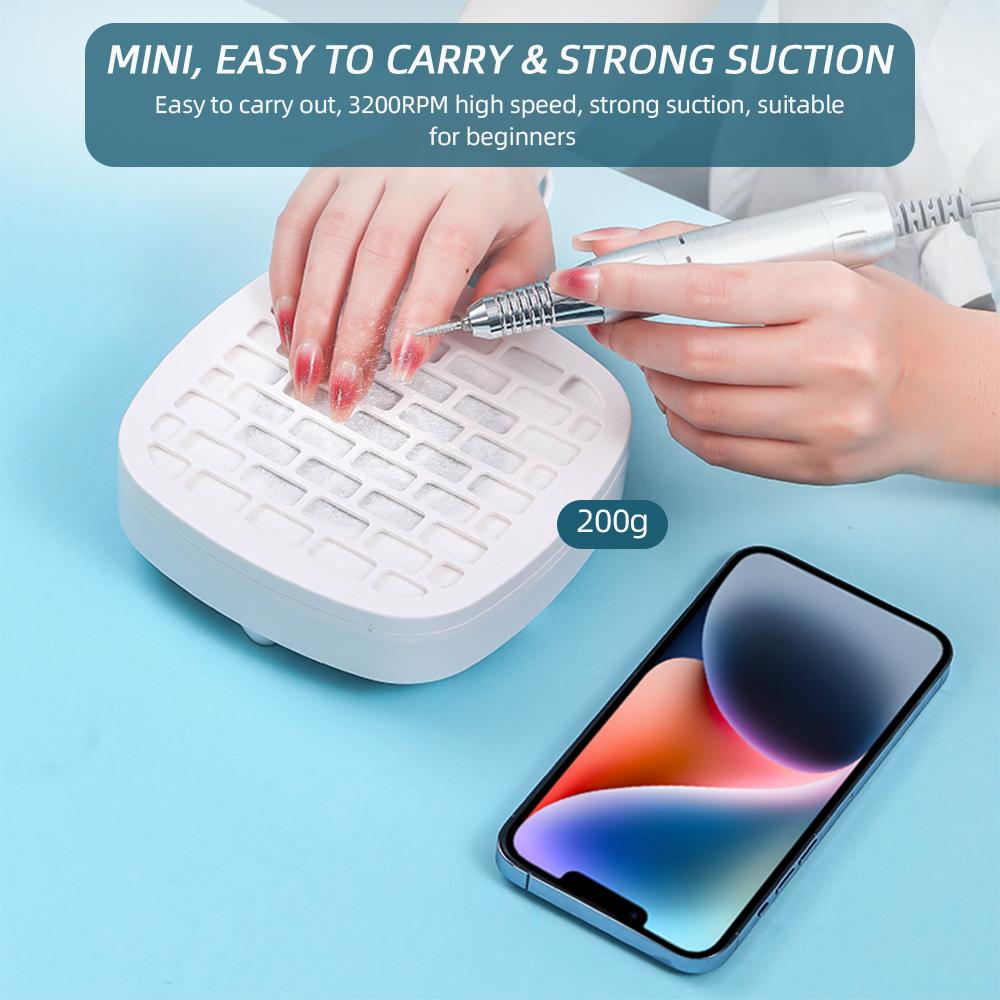 3200RPM USB Mini Nail Dust Collector Portable Nail Dust Extractor Nail Vacuum Cleaner Fan Nail Art Manicure Fan With Filter