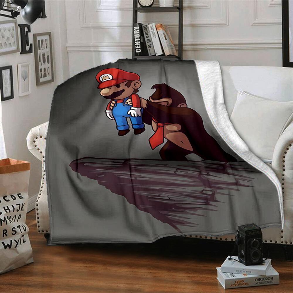 1pc Mario Demon Flannel Blanket, Soft Skin Friendly with Digital Printing, Various Sizes Available for Family, Friends, Birthday