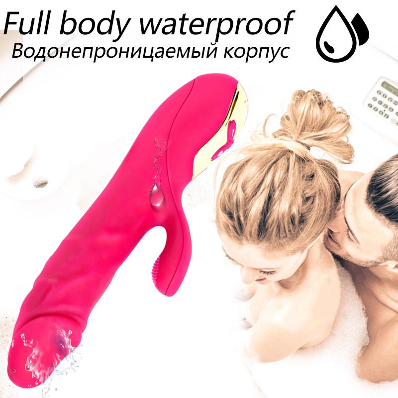Магнитно-импульсный автоматический толкающий вибратор для женщин с подогревом, телескопическая мастурбация, стимуляция точки G, секс-игрушка для клитора