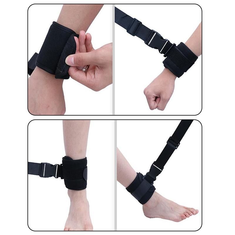 Medical Limbs Restraint Strap Bedridden Elderly Patient Protection Black Durable Wrist Ankle Fixator Tie Down Belt
