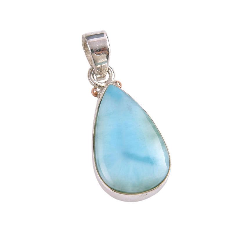 Natural Republic Larimar Gemstone 925 Solid Sterling Silver Pendant 1.25'' D8q10