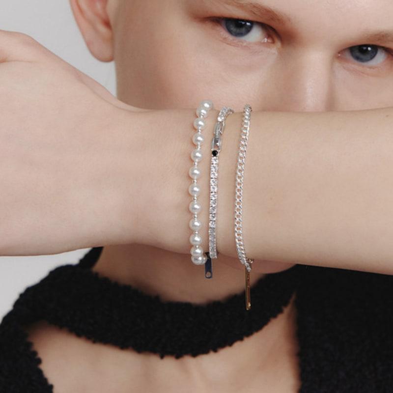LUNNE Silver 925 Ball Pearl Bracelet #LSB12