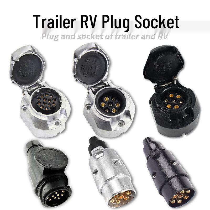 7-Pin RV Trailer Plug & 13-Pin Connector Socket