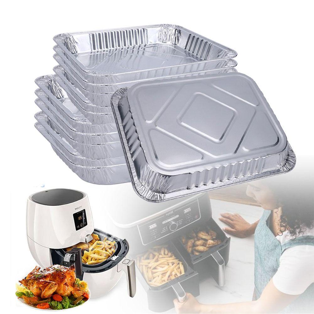 5Pcs 12 Inch Aluminum Foil Box Non-stick Baking Tray Portable Food Container Oven BBQ Baking Tools
